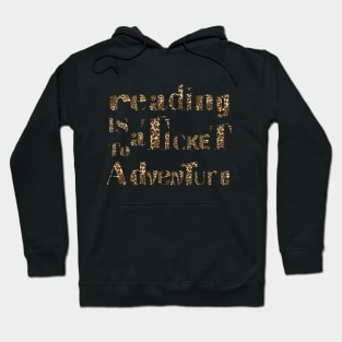 reading is a  ticket to adventure leopard pattern Hoodie